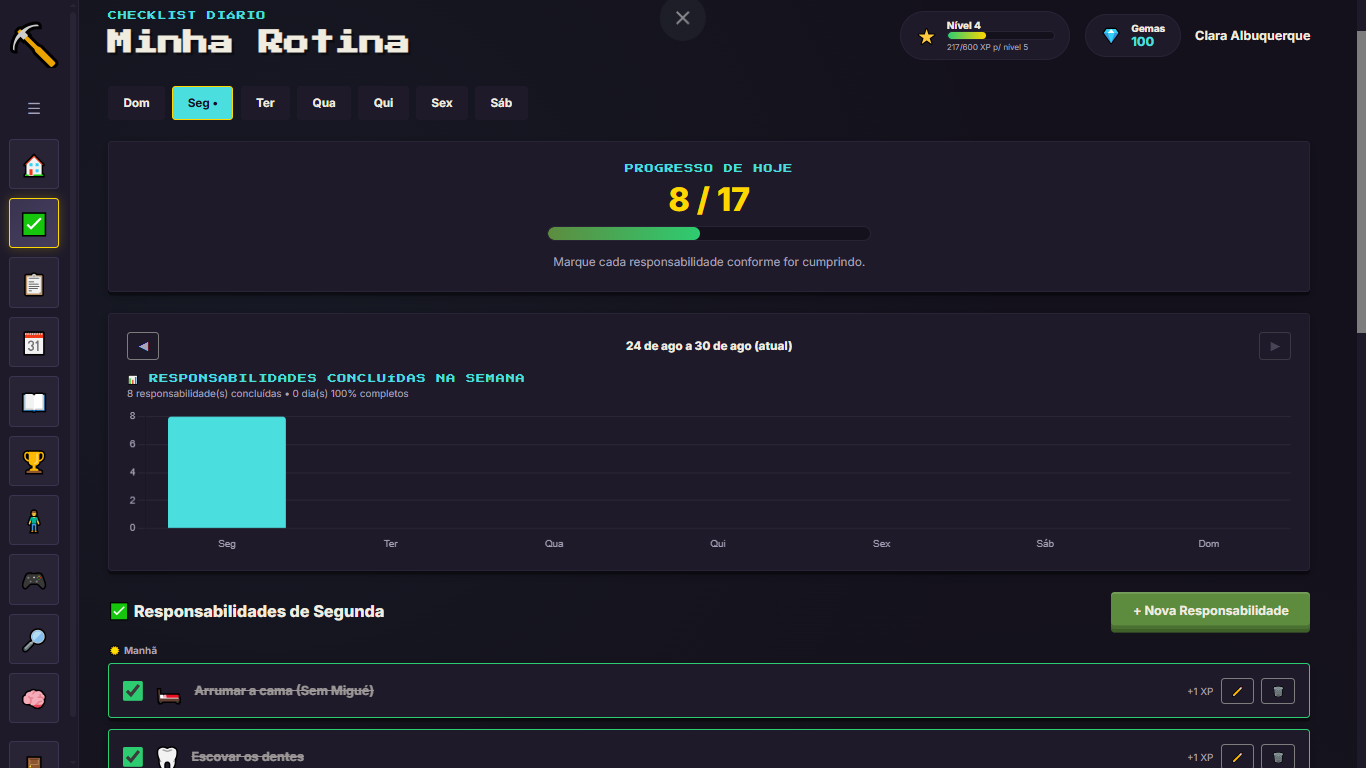 Checklist de rotina do Craft dos Estudos